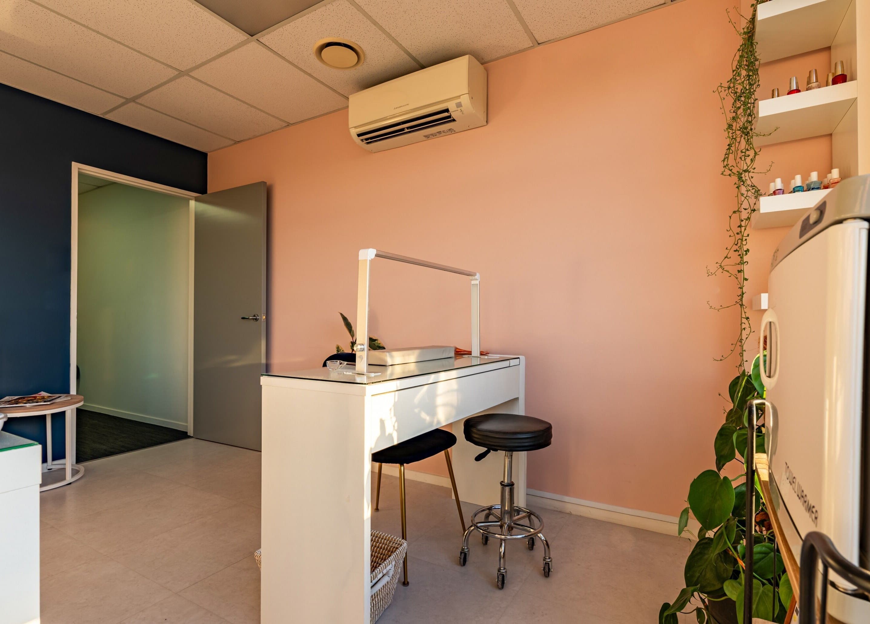 Modern nail salon interior at Nails by Tomo ltd, Christchurch, Canterbury Region, NZ.