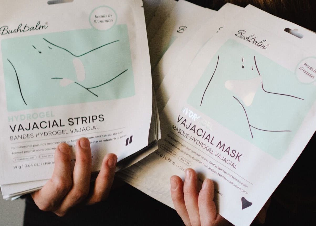 Hydrogel vajacial products showcased at QLTY ESTHETICS, Nanaimo, British Columbia, CA.