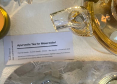 Herbal tea arrangement with candle at The Contour Method, Melbourne, Victoria, AU for relaxation.