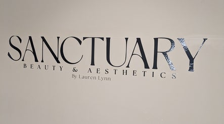 Logo of Sanctuary Beauty & Aesthetics in Hyde, England, GB, featuring elegant black lettering.