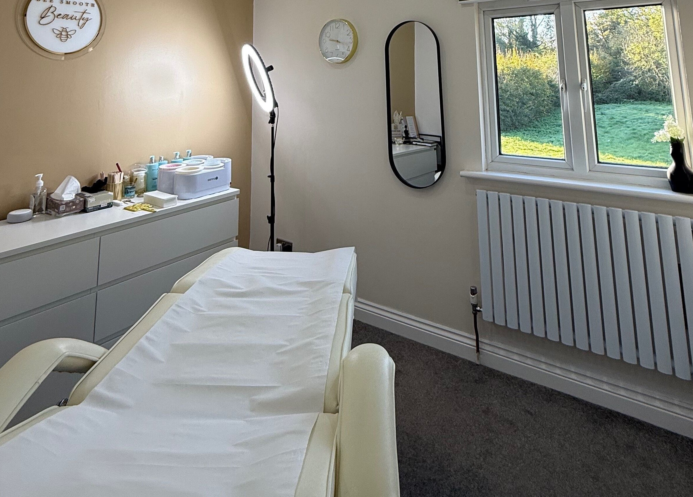 Calm treatment room at Bee Smooth Beauty in Tonbridge, England, GB, capturing tranquility and comfort.