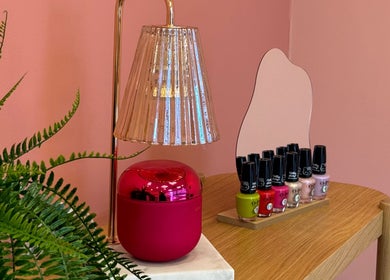 Emily House Nail on Avenue in North York, Ontario, CA features a stylish nail polish display with modern decor.
