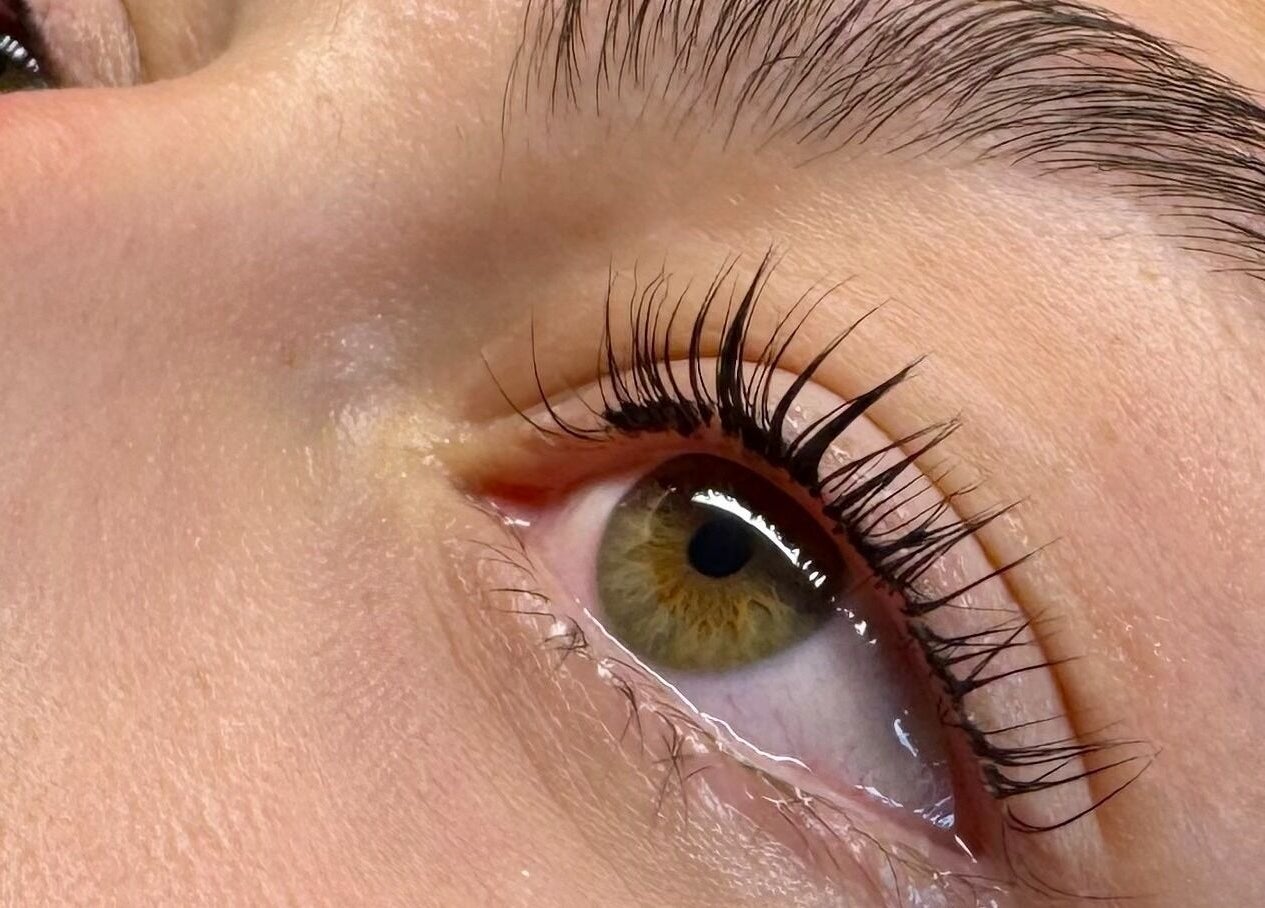 Close-up of enhanced lashes at Afterglow Esthetics Lab, Toronto, Ontario, CA.