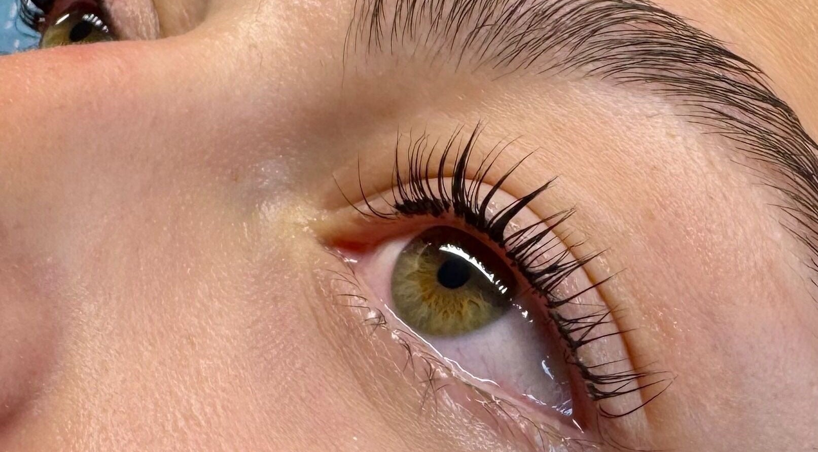 Close-up of enhanced lashes at Afterglow Esthetics Lab, Toronto, Ontario, CA.
