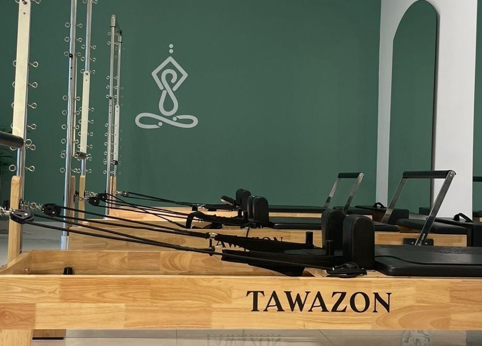 Pilates reformers at Tawazon Studio, Tarablus, North Governorate, LB, offering a serene wellness experience.