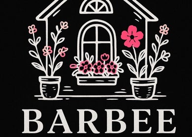 Floral window sign of Barbee Studio in Bowling Green, Kentucky, US.
