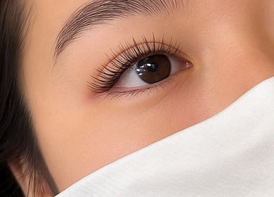 Close-up of eye with lush lashes at Jasmine_lashsyd, West Ryde, New South Wales, AU.