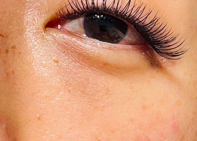 Close-up of eyelash extensions at Jasmine_lashsyd, West Ryde, New South Wales, AU.