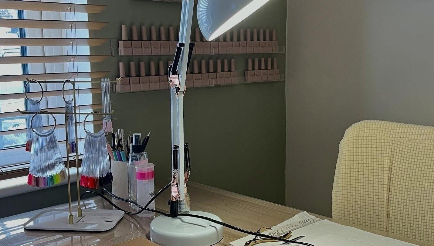 Nail care setup at Beauty By Gracy, Mallow, County Cork, IE. Organized tools and bright lamp.