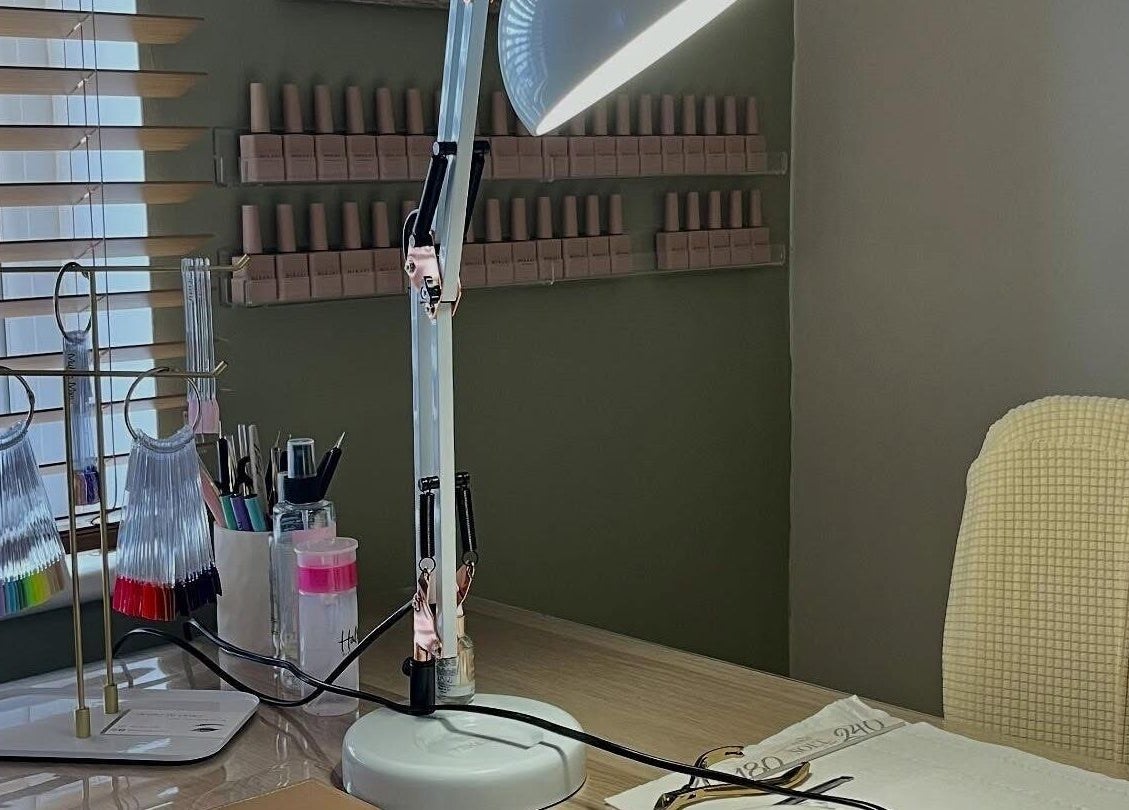 Nail care setup at Beauty By Gracy, Mallow, County Cork, IE. Organized tools and bright lamp.