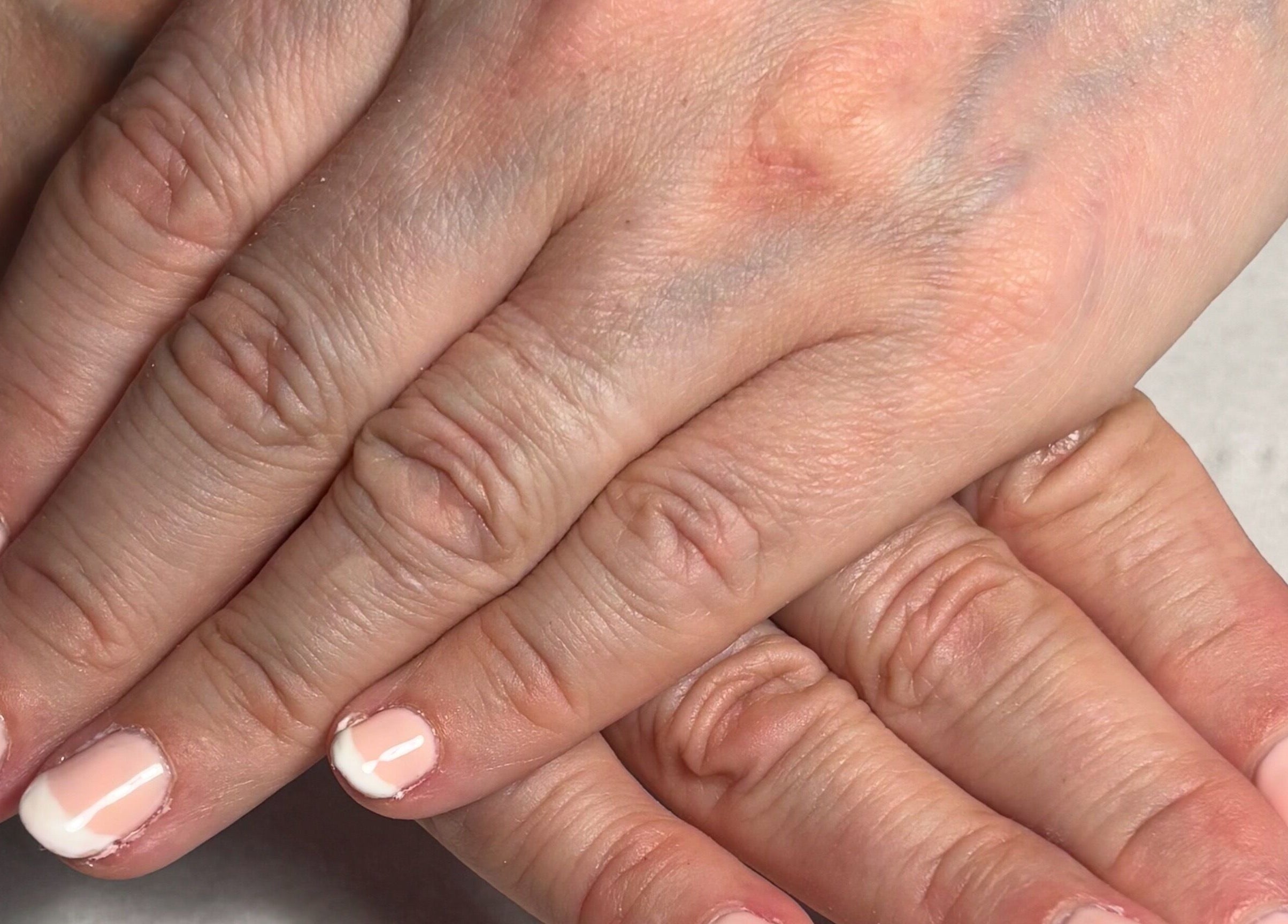 Manicured hands with French polish at Beauty By Gracy, Mallow, County Cork, IE.