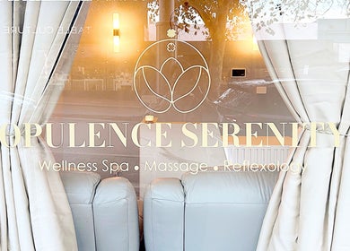 Opulence Serenity entrance adorned with curtains in Subiaco, Western Australia, AU.