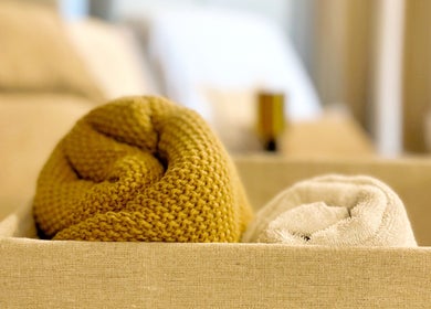 Warm towels in a box at Opulence Serenity | Wellness Spa, Massage & Reflexology | Subiaco, Western Australia, AU.