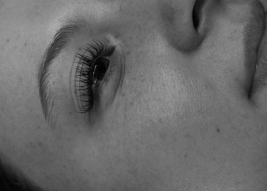 Close-up of eyelash extension at Wispy Mink Lash Studio, Pretoria, Gauteng, ZA.