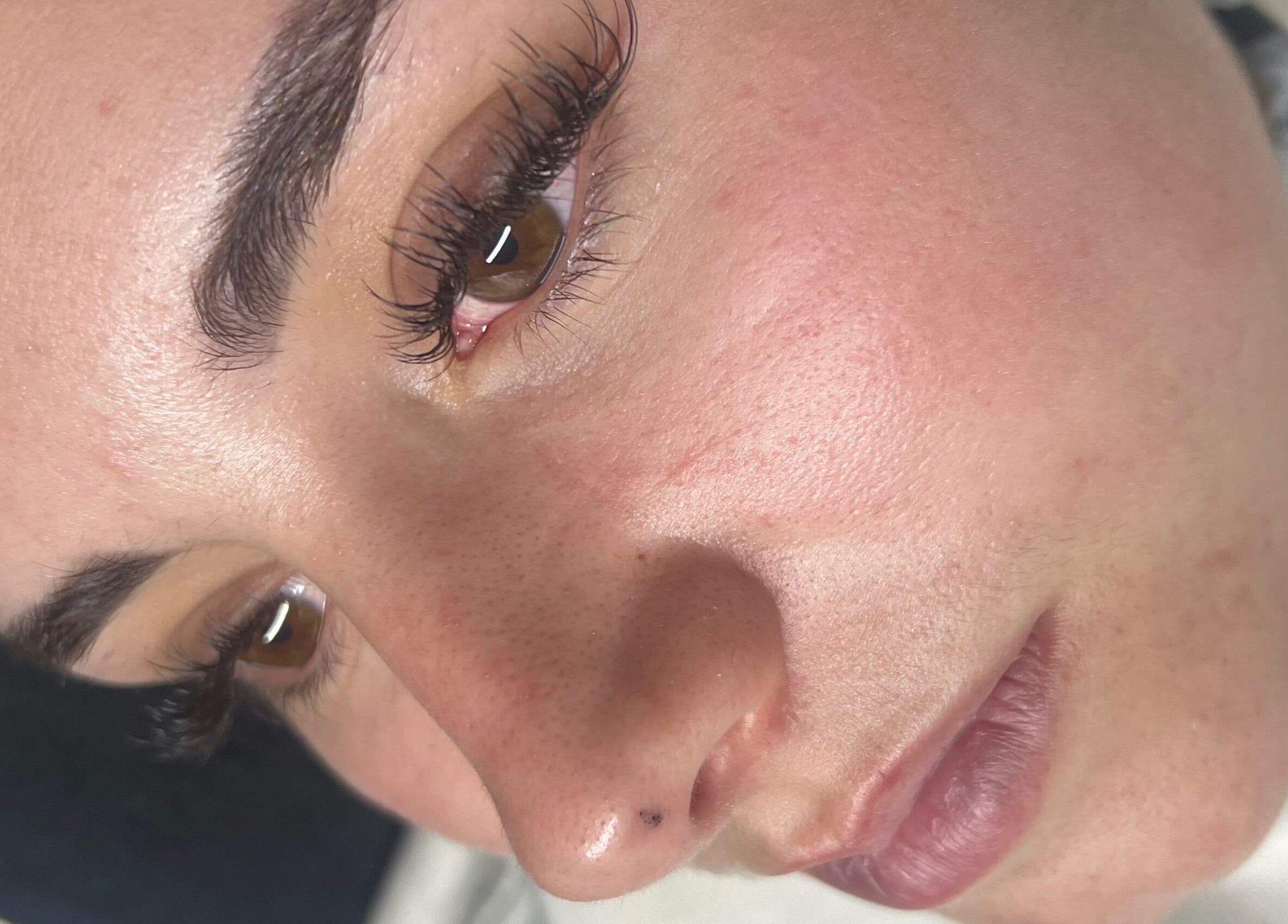 Close-up of beautifully styled lashes at Wispy Mink Lash Studio, Pretoria, Gauteng, ZA.