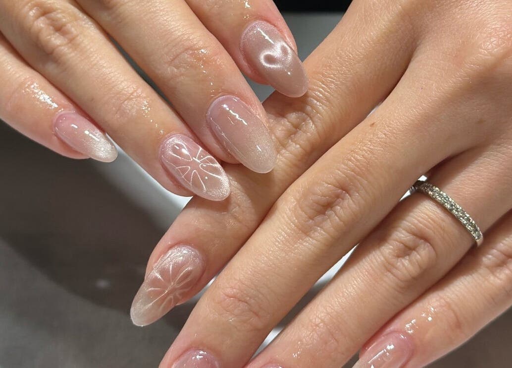 Intricate nail design at Scarlett Nails Studio in Dee Why, New South Wales, AU. Perfect glossy finish on nails.