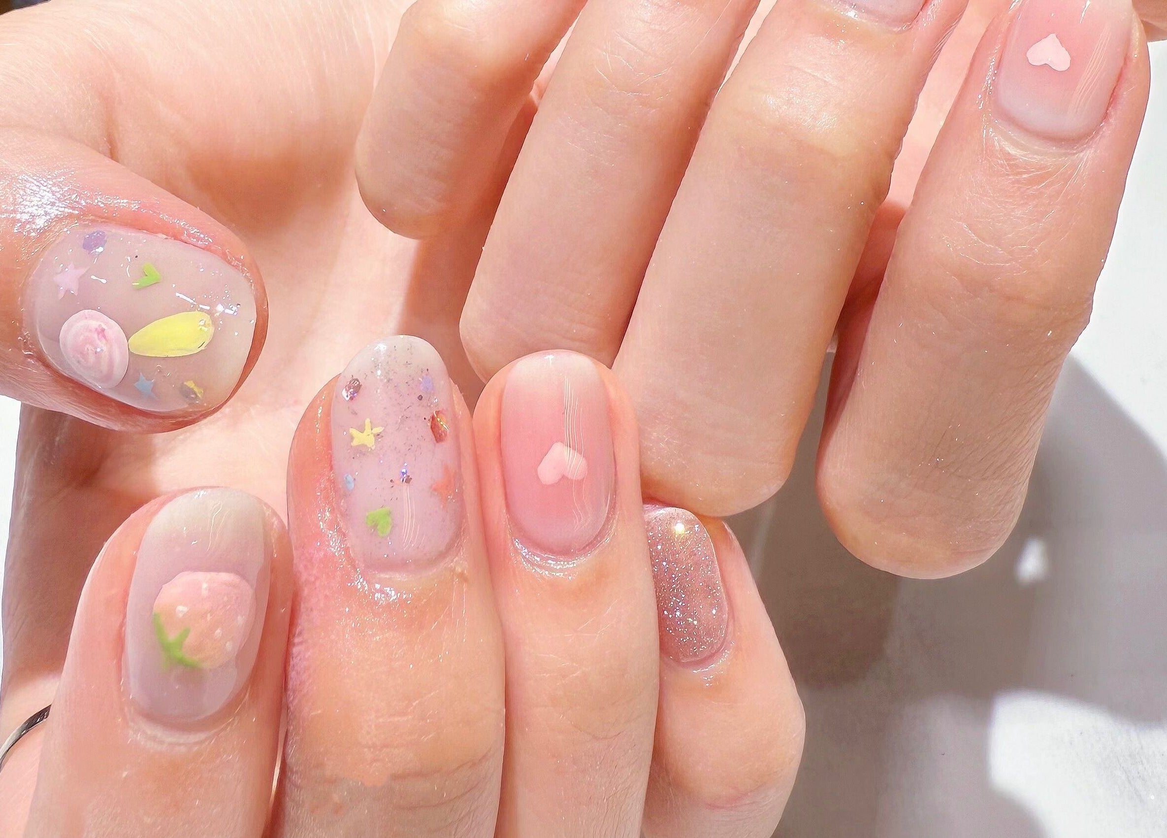 Close-up of artistic nail art at Scarlett Nails Studio, Dee Why, New South Wales, AU showcasing delicate designs.