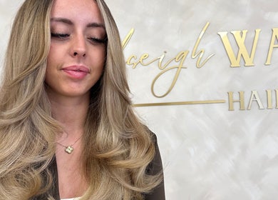 Styled hair at Kelseigh Walsh Hair - Studio, Anstey, England, GB showcasing a beautiful blonde finish.