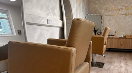 Luxurious chairs at Kelseigh Walsh Hair - Studio in Anstey, England, GB, highlighting stylish decor.