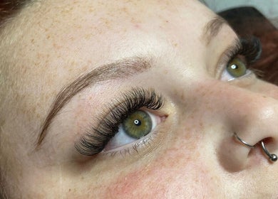 Close-up of elegant eyelash extensions at Aesthetics by Maze, Rotterdam, Zuid-Holland, NL.