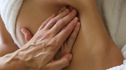 Close-up of therapeutic hand massage at Sabera remedial massage, Chinderah, New South Wales, AU.