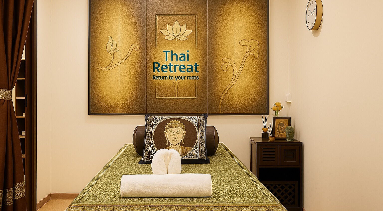 Tranquil massage room at Thai Retreat Mobile Massage, Monaco Area. Book address with Thai Retreat, FR.