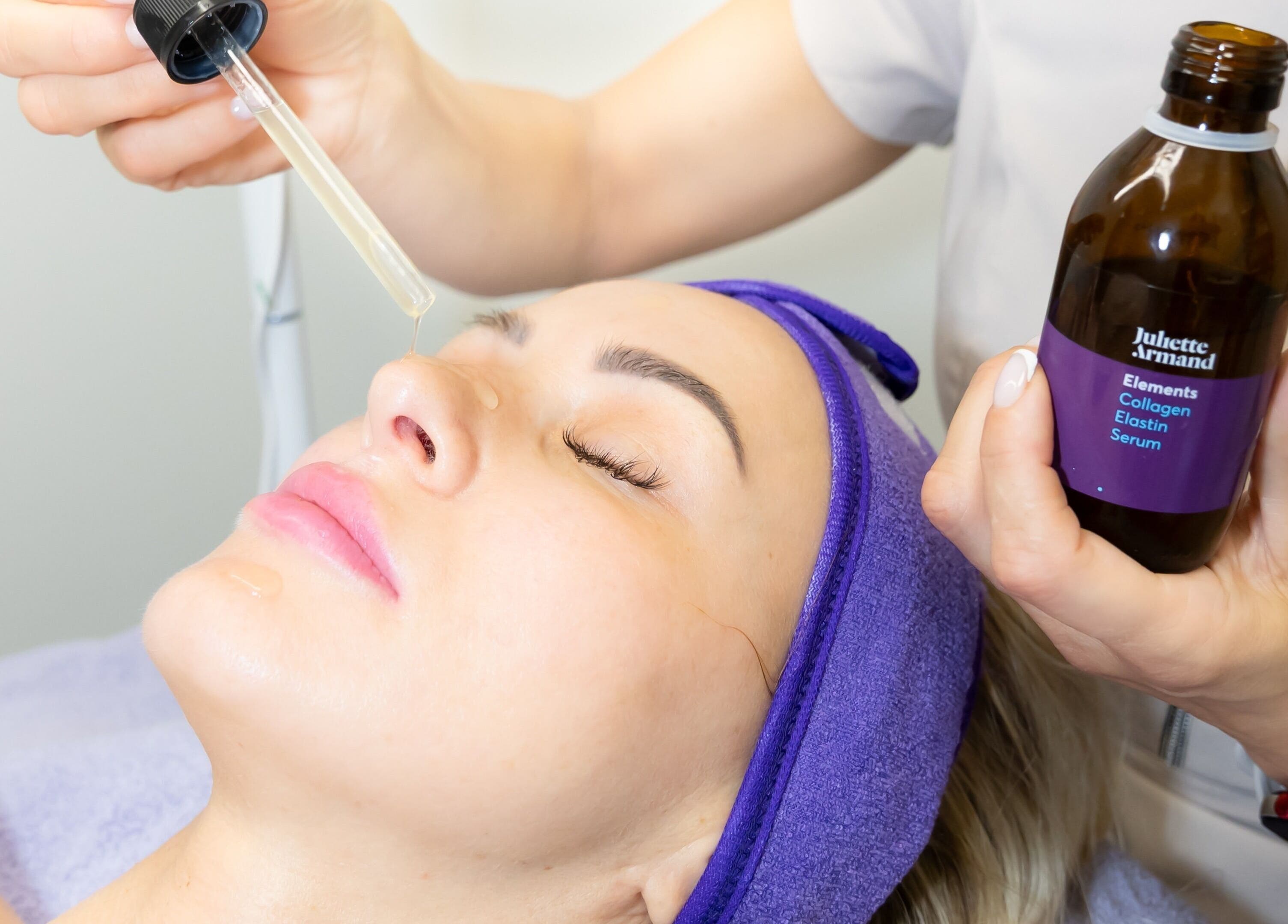 Facial treatment at Silhouette Glow Beauty by Vaida, Armagh, Northern Ireland, GB using collagen serum.