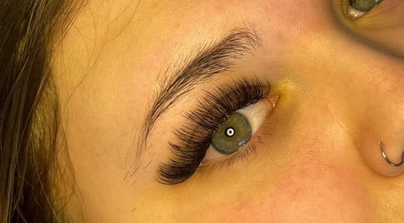 Close-up of lush eyelash extensions at Lashes by Lydia in Pickering, England, GB.