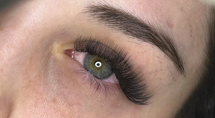 Close-up of eyelash extensions at Lashes by Lydia, Pickering, England, GB.