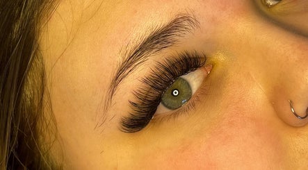 Close-up of expertly styled eyelashes at Lashes by Lydia, Seamer, England, GB.