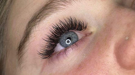 Close-up of elegant eyelash extensions at Lashes by Lydia, Seamer, England, GB.