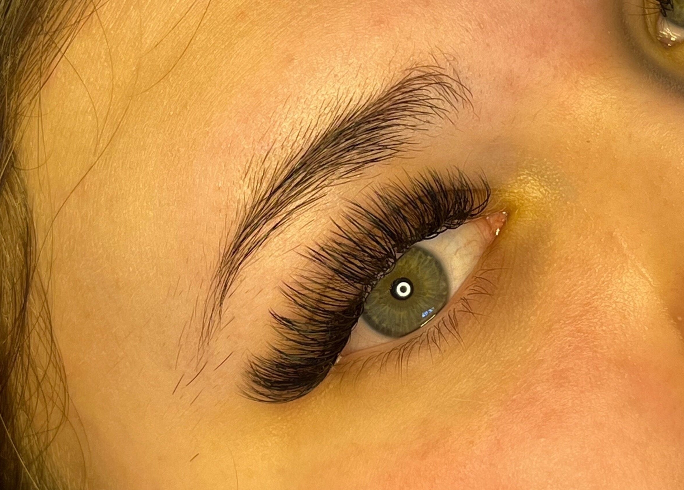 Close-up of elegant lash extensions at Lashes by Lydia, Pickering, England, GB.