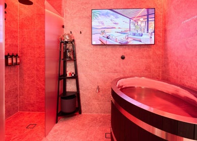 Luxurious spa room with a soaking tub at Vita Health Club, North Willoughby, New South Wales, AU.
