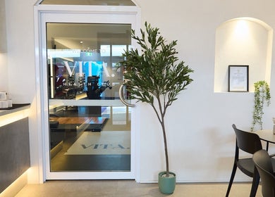 Entrance of Vita Health Club, North Willoughby, New South Wales, AU with modern interior decor.