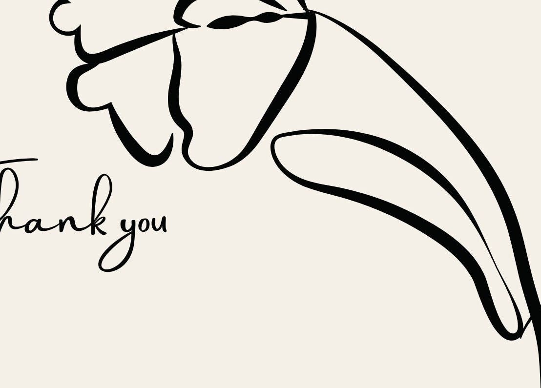 Elegant flower line art with 'Thank you' text at Edenic Artistry Spa @ Tree House Luxe, St ann, JM.