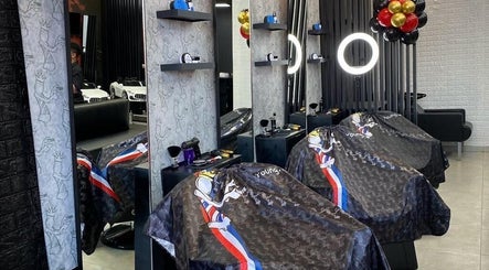 Inside Young Barber Mulbarton, Johannesburg, Gauteng, ZA: stylish barber stations with modern decor.