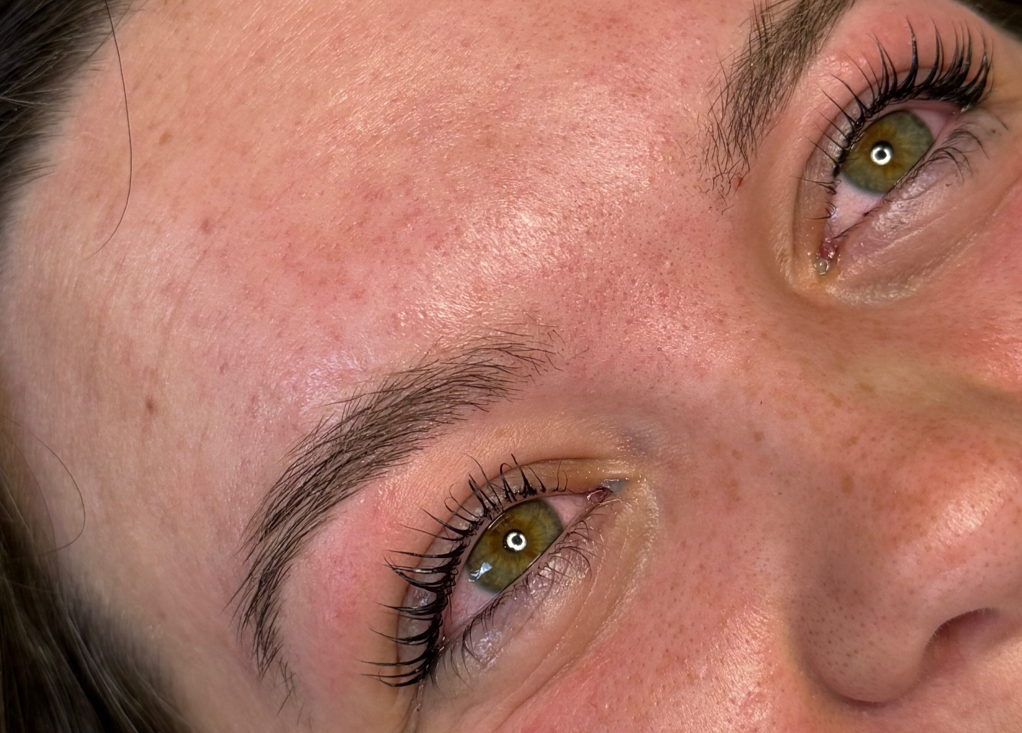 Close-up of eye with elegant eyelash extensions at LaDiDarling, Melbourne, Victoria, AU.