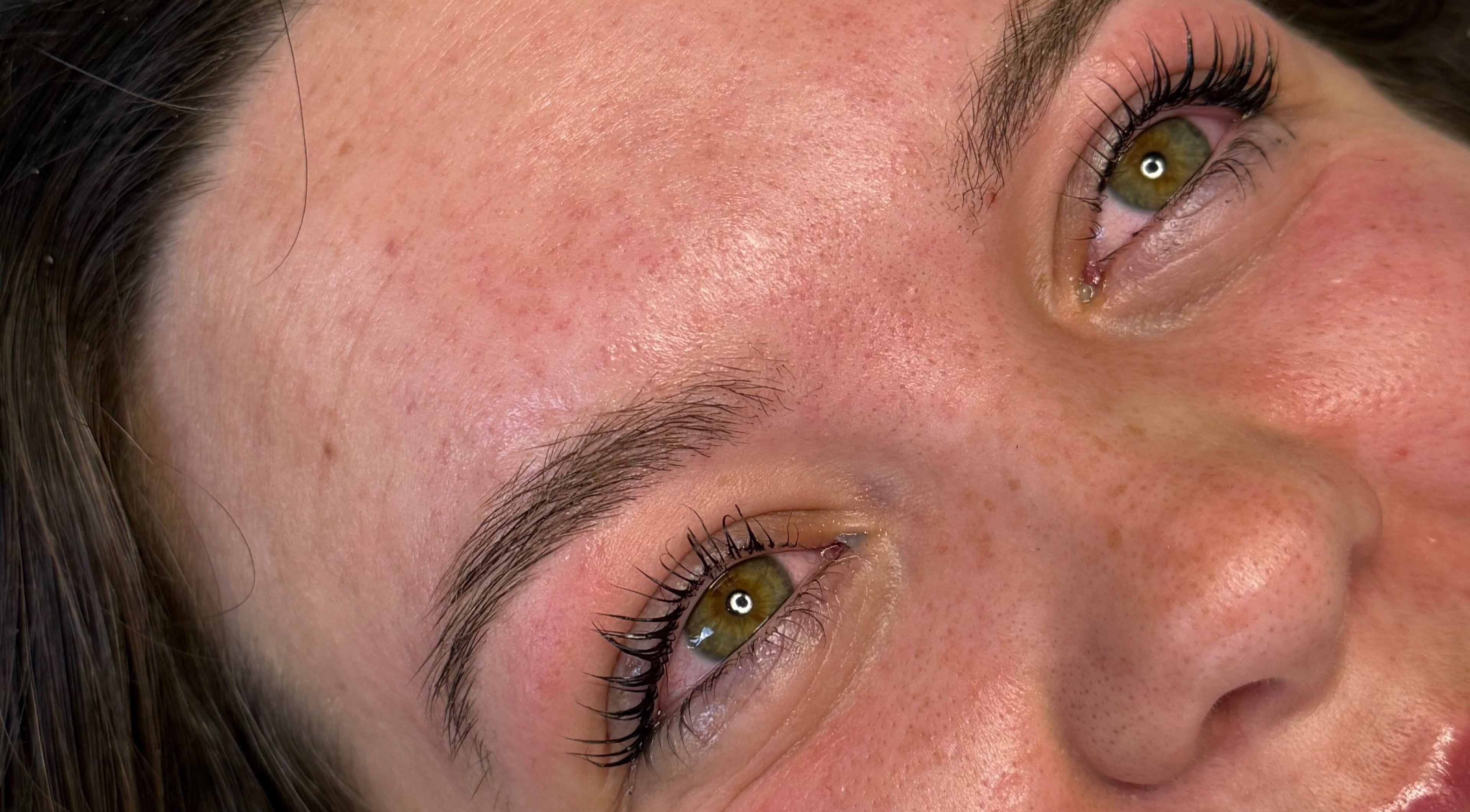 Close-up of eye with elegant eyelash extensions at LaDiDarling, Melbourne, Victoria, AU.