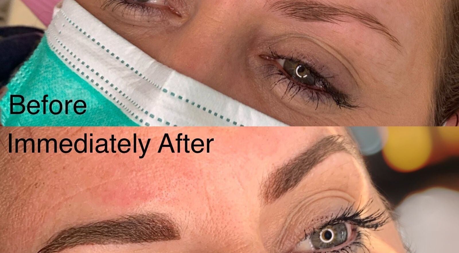 Before and after eyebrow transformation at Welgemoed Forum, Cape Town, Western Cape, ZA.