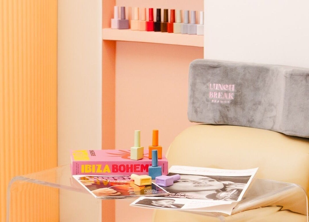 Inviting nail polish display in Lunch Break Beauty, Makati, Metro Manila, PH: a serene beauty oasis.