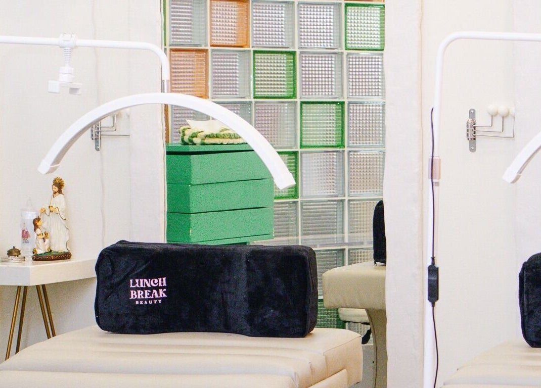 Serene treatment room at Lunch Break Beauty, Makati, Metro Manila, PH, featuring a comfortable massage table.