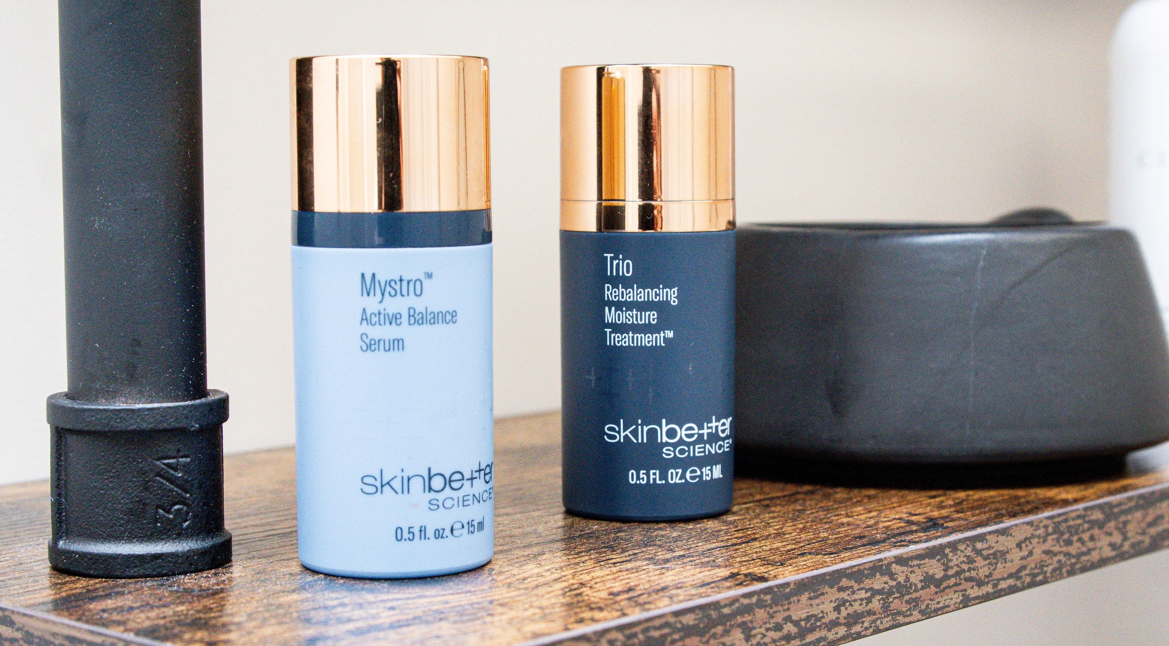 Skin Orchid's premium serums displayed on a shelf, London, England, GB.