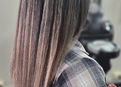 Smooth, straightened hair styled at Hair by Clementine in Rotorua, Bay Of Plenty Region, NZ.