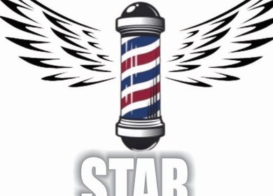 Logotipo de Star Barbers “2” con alas en Rosario, Santa Fe, AR.