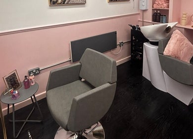 Modern styling chair and wash station at Courtney Louise Hair Studio, Northampton, England, GB.