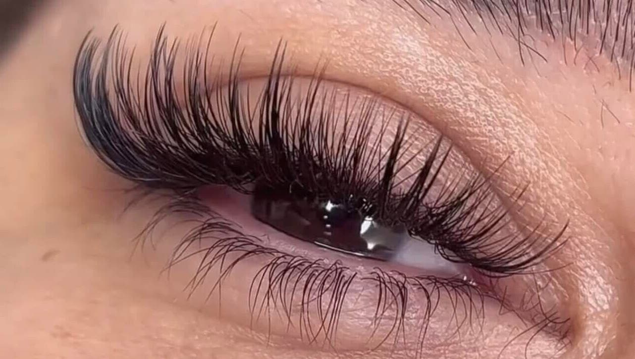 Close-up of eyelash extensions at Lash Studio By Jenny in Bertram, Western Australia, AU.
