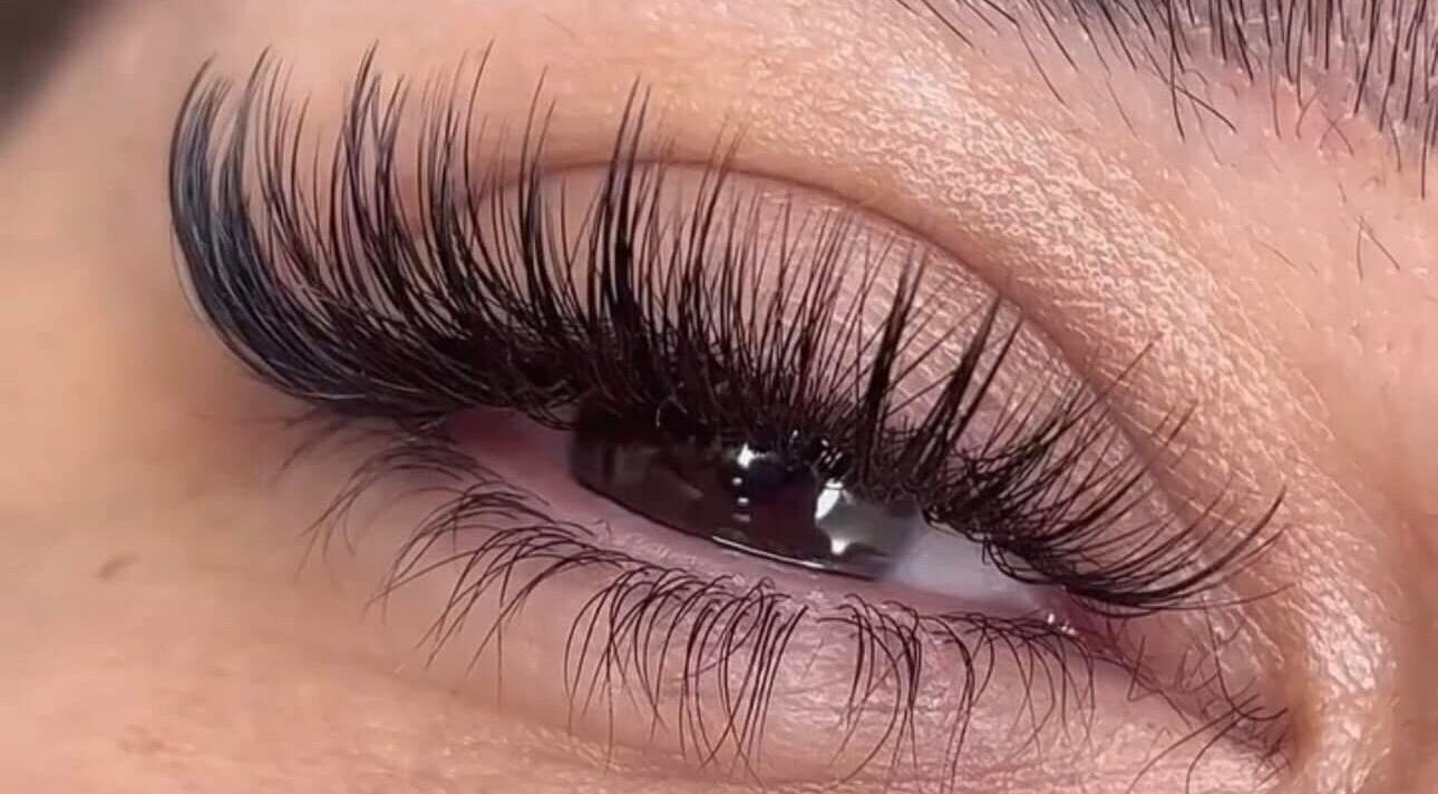 Close-up of eyelash extensions at Lash Studio By Jenny in Bertram, Western Australia, AU.