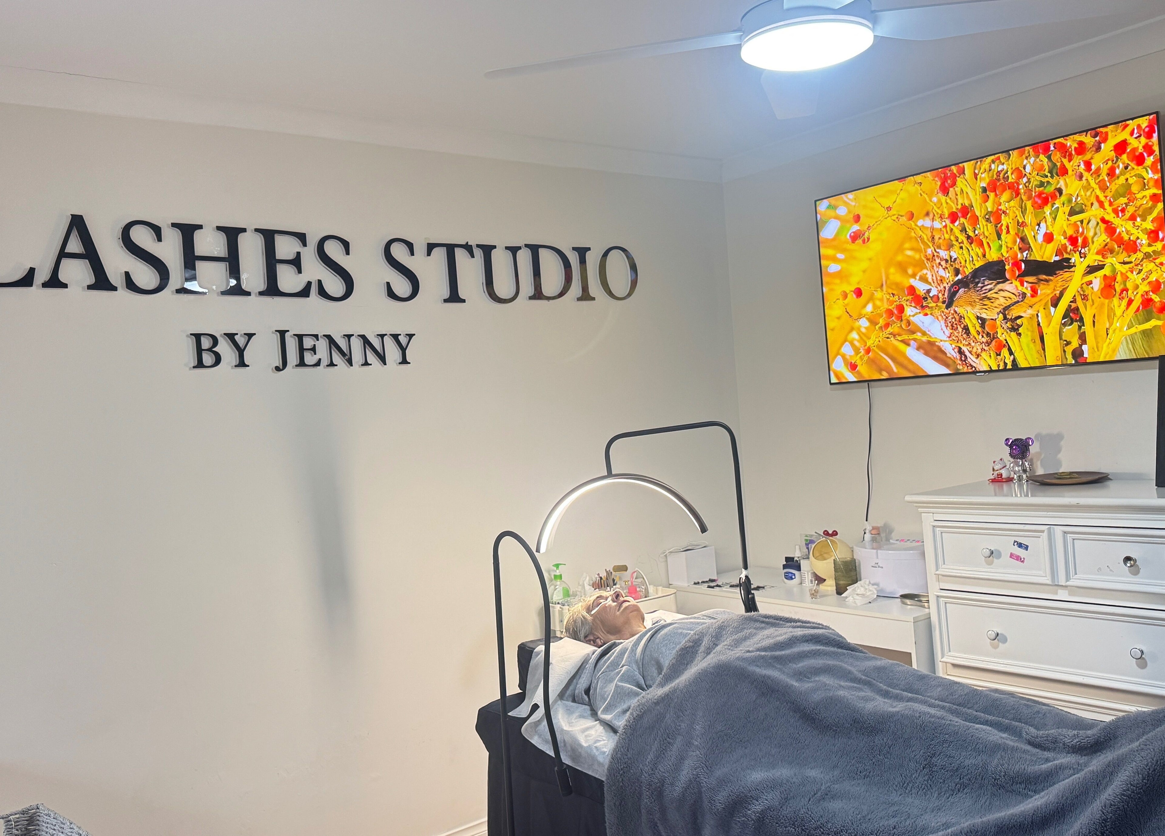 A calm treatment room at Lash Studio By Jenny, Bertram, Western Australia, AU, with modern decor and relaxing ambiance.