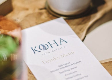 Drinks menu at Cecily Skin Clinic & Koha Aesthetics in Berkhamsted, England, GB showcasing beverage options.