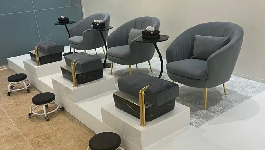 Luxurious pedicure chairs at La Finesse Salon, Al Khobar, Eastern Province, SA, offering premium wellness.
